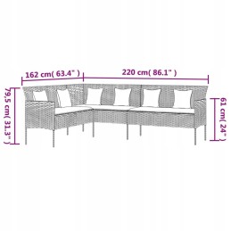 2 dalių sodo baldų komplektas su pagalvėlėmis, pilka p