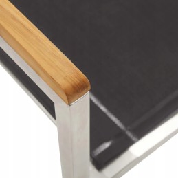 Sodo kėdės, 4 vnt, tekstilinis ir nerūdijantis plienas