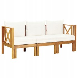 3 vietų sodo suoliukas su pagalvėlėmis, 179 cm, akacijos mediena