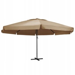 Sodo skėtis ant aliuminio stulpo, 600 cm, taupus