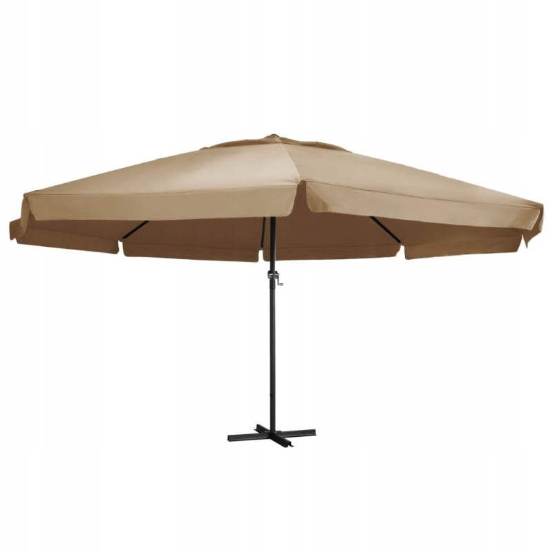 Sodo skėtis ant aliuminio stulpo, 600 cm, taupus