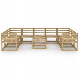 10 dalių Sodo poilsio komplektas, impregnuota mediena