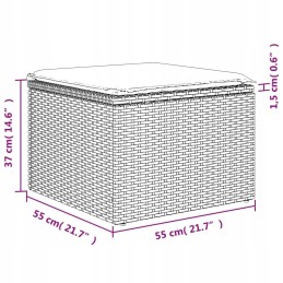 4 dalių sodo baldų komplektas su smėlio spalvos polirotango pagalvėlėmis