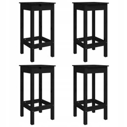 5 dalių sodo baro baldų komplektas, juoda, pušies mediena