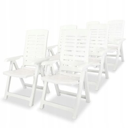 Vidaxl sulankstomos sodo kėdės, 6 vnt, plastikinės, baltos, 275068