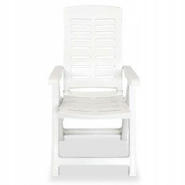 Vidaxl sulankstomos sodo kėdės, 6 vnt, plastikinės, baltos, 275068