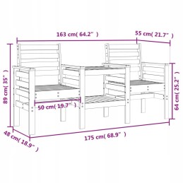 2-vietis sodo suolas su stalu, medaus rudos spalvos, lumarko pušis!