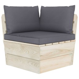 Lumarko 3-vietė sodo sofa iš padėklų, su pagalvėmis
