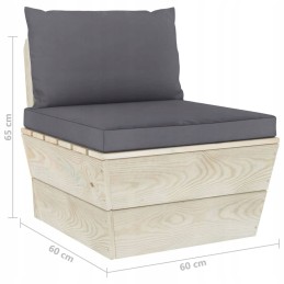 Lumarko 3-vietė sodo sofa iš padėklų, su pagalvėmis