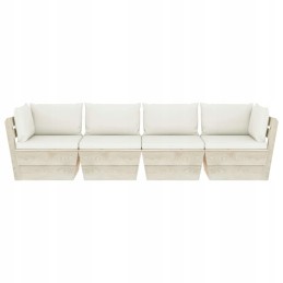 Vidaxl 4-vietė sodo sofa iš padėklų, su pagalvėmis, eglės mediena