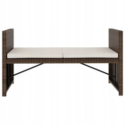 5 dalių sodo baldų komplektas, rudos PE rotango pagalvėlės