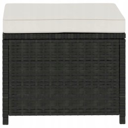 5 dalių sodo baldų komplektas su juodo PE rotango pagalvėlėmis