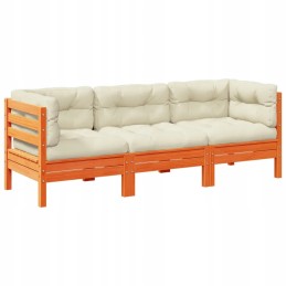 3 dalių sodo baldų komplektas su pagalvėlėmis, vašku