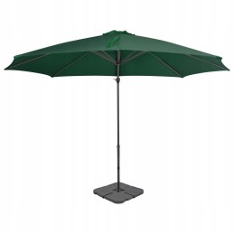 Vidaxl sodo skėtis su nešiojamu pagrindu, žalias