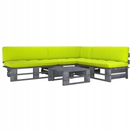 4 dalių poilsio komplektas iš padėklų, su pagalvėmis, pilka, pušinė