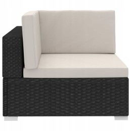 4 dalių sodo sofa su PE rotango pagalvėlėmis, juoda