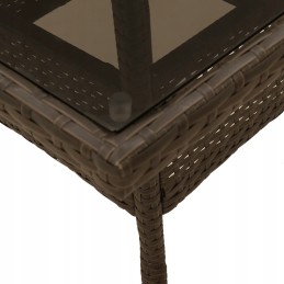 5 dalių rotango sodo baldų komplektas, rudas, 80x80x75 cm