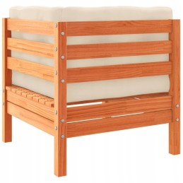 3 dalių sodo baldų komplektas su pagalvėlėmis, vaško ruda, pušis