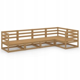 5 dalių pušinis sodo poilsio komplektas, medaus spalvos, 70x70x67 cm