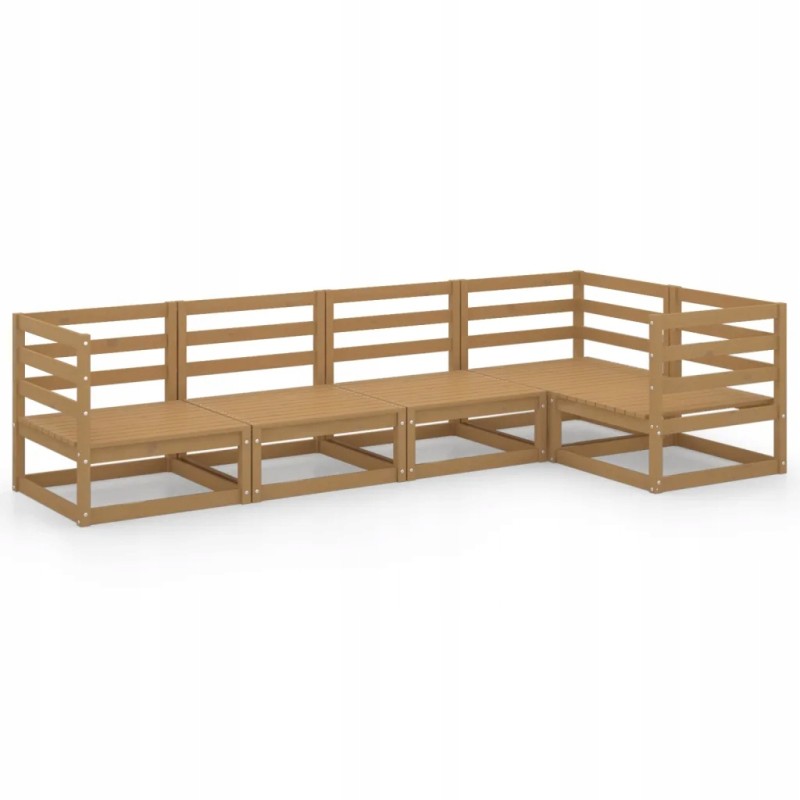 5 dalių pušinis sodo poilsio komplektas, medaus spalvos, 70x70x67 cm