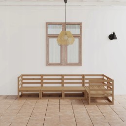 5 dalių pušinis sodo poilsio komplektas, medaus spalvos, 70x70x67 cm