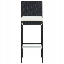 dalių sodo baro komplektas su juodomis PE rotango pagalvėlėmis