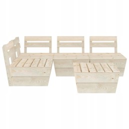 Vidaxl 5 dalių Padėklų baldų komplektas sodui, impregnuota eglė