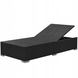3 dalių sodo poilsio komplektas, pagalvėlės, juodas pilnas rotangas