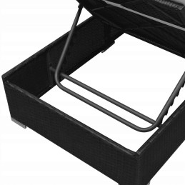 3 dalių sodo poilsio komplektas, pagalvėlės, juodas pilnas rotangas