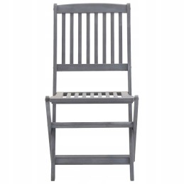 Sodo kėdės su pagalvėlėmis, 6 vnt., akacijos masyvo, pilka, 48,5x