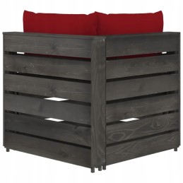 Vidaxl dvivietė sodo sofa su pagalvėlėmis, pilka impregnuota mediena