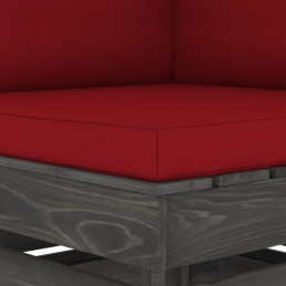 Vidaxl dvivietė sodo sofa su pagalvėlėmis, pilka impregnuota mediena