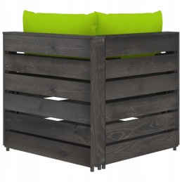 Vidaxl dvivietė sodo sofa su pagalvėlėmis, pilka impregnuota mediena