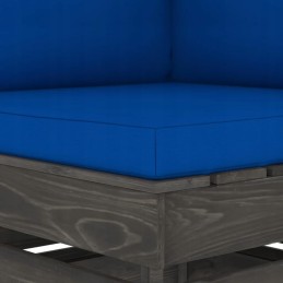 Vidaxl dvivietė sodo sofa su pagalvėlėmis, pilka impregnuota mediena