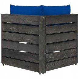 Vidaxl dvivietė sodo sofa su pagalvėlėmis, pilka impregnuota mediena