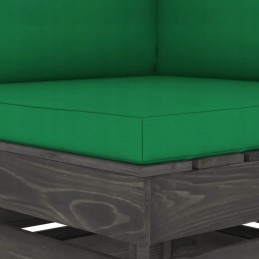 Vidaxl dvivietė sodo sofa su pagalvėlėmis, pilka impregnuota mediena