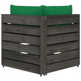 Vidaxl dvivietė sodo sofa su pagalvėlėmis, pilka impregnuota mediena