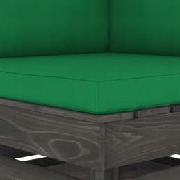 Vidaxl dvivietė sodo sofa su pagalvėlėmis, pilka impregnuota mediena
