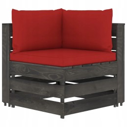 Vidaxl dvivietė sodo sofa su pagalvėlėmis, pilka impregnuota mediena