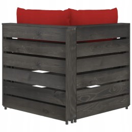 Vidaxl dvivietė sodo sofa su pagalvėlėmis, pilka impregnuota mediena