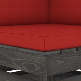 Vidaxl dvivietė sodo sofa su pagalvėlėmis, pilka impregnuota mediena