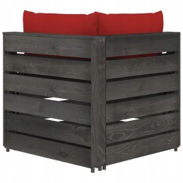 Vidaxl dvivietė sodo sofa su pagalvėlėmis, pilka impregnuota mediena