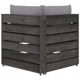 Vidaxl dvivietė sodo sofa su pagalvėlėmis, pilka impregnuota mediena