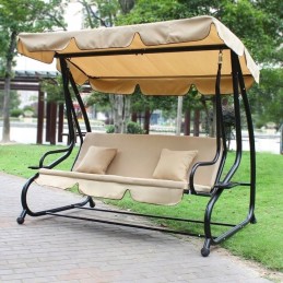 Sulankstomos sodo sūpynės 2in1, smėlio spalvos pagalvėlės