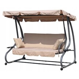 Sulankstomos sodo sūpynės 2in1, smėlio spalvos pagalvėlės