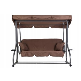 Sulankstomos sodo sūpynės 2in1, rudos pagalvėlės