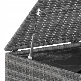 Sodo pagalvėlių dėžutė, rotango PE, 145x100x103cm, pilka