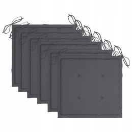 Acacia valgomojo kėdės su pagalvėlėmis, pilkos spalvos, 6 vnt.