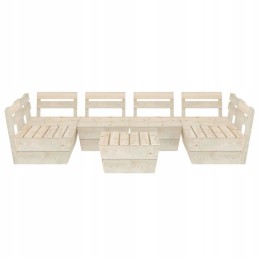 Vidaxl 7 dalių Padėklų baldų komplektas sodui, impregnuota eglė