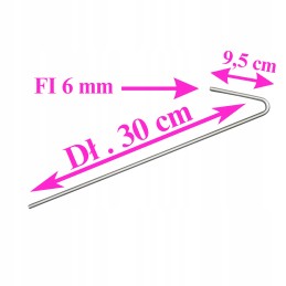 Geo tinklelio kaiščiai 30 vnt 30cm fi6 mm tinklelis plieninis ekologinis kaištis